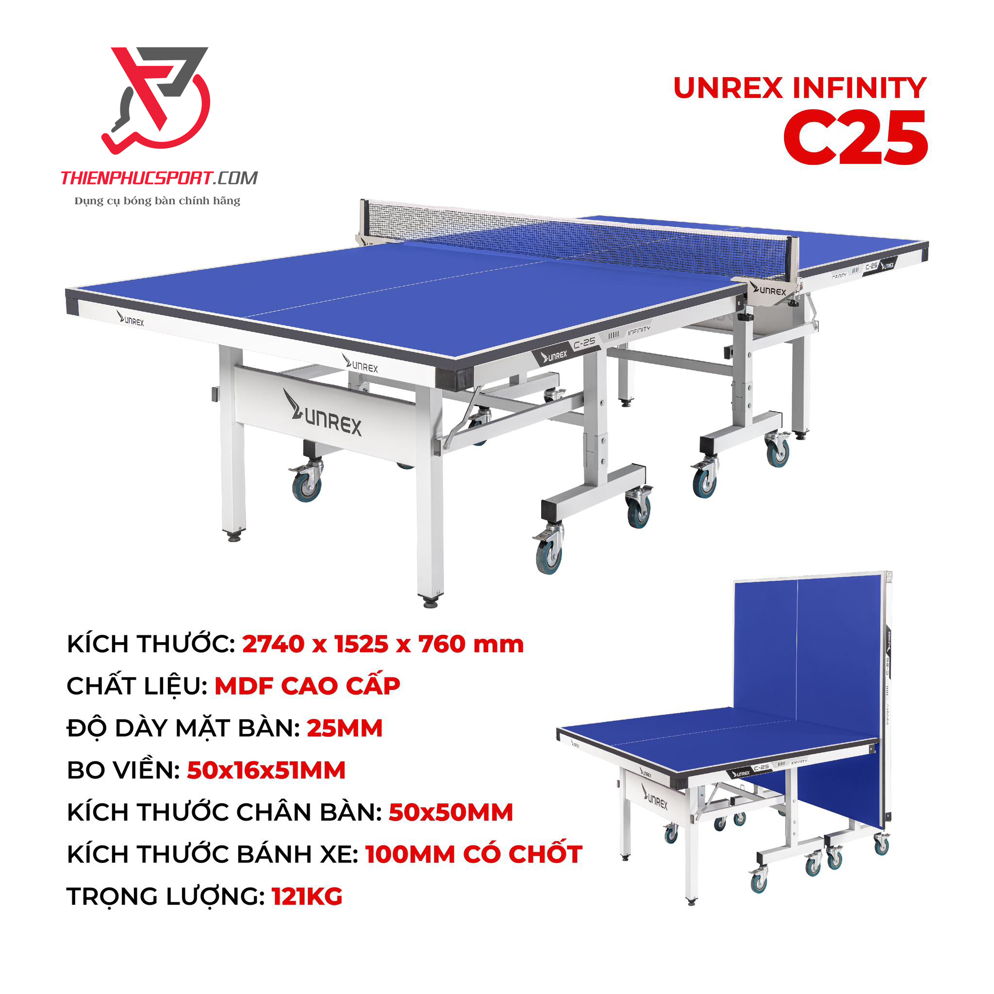Bàn bóng bàn Unrex C25 Infinity 2 ban bong ban unrex 1