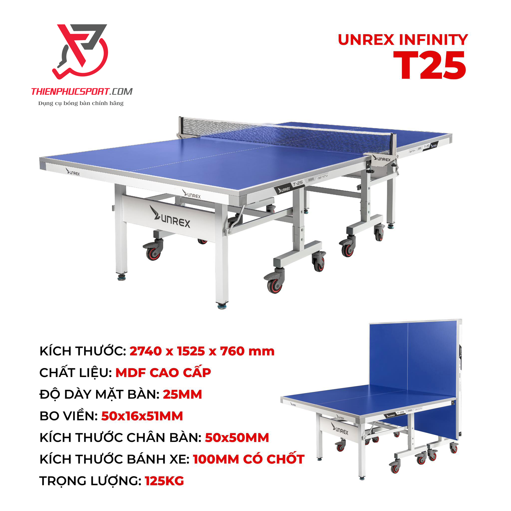 Bàn bóng bàn Unrex T25 Infinity 2 ban bong ban unrex 7